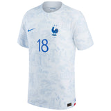 France Away Match Shirt 2022 with Fofana 18 printing - Kit Captain