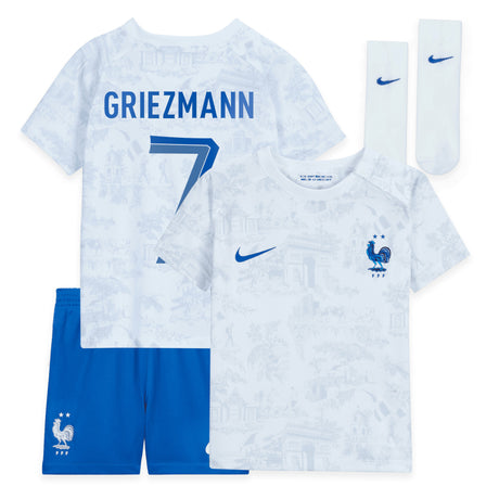 France Away Stadium Kit 2022 - Infants - Antoine Griezmann 7 - Kit Captain