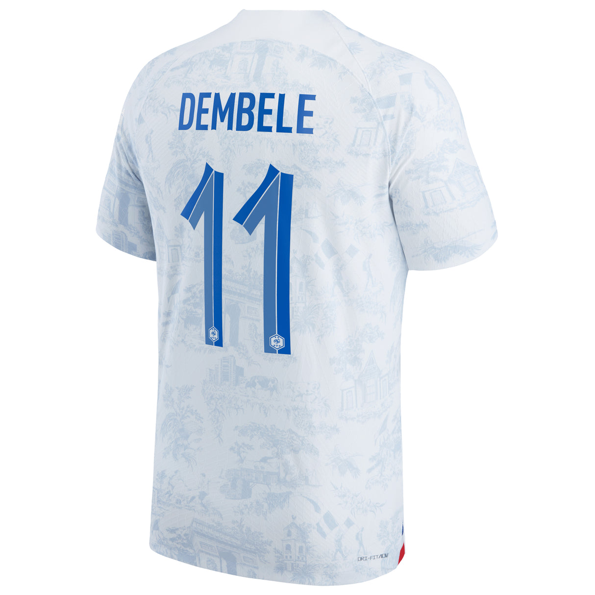 France Away Match Shirt 2022 - Ousmane Dembélé 11 - Kit Captain