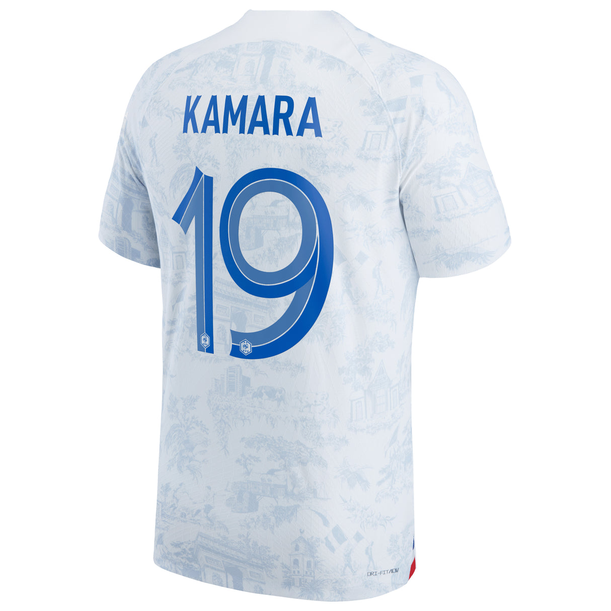 France Away Match Shirt 2022 with Kamara 19 printing - Kit Captain