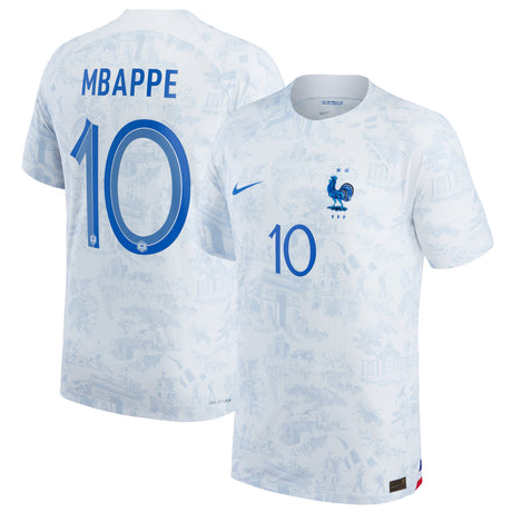 France Away Match Shirt 2022 - Kylian Mbappé 10 - Kit Captain