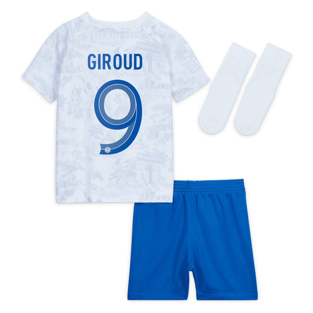 France Away Stadium Kit 2022 - Infants - Olivier Giroud 9 - Kit Captain