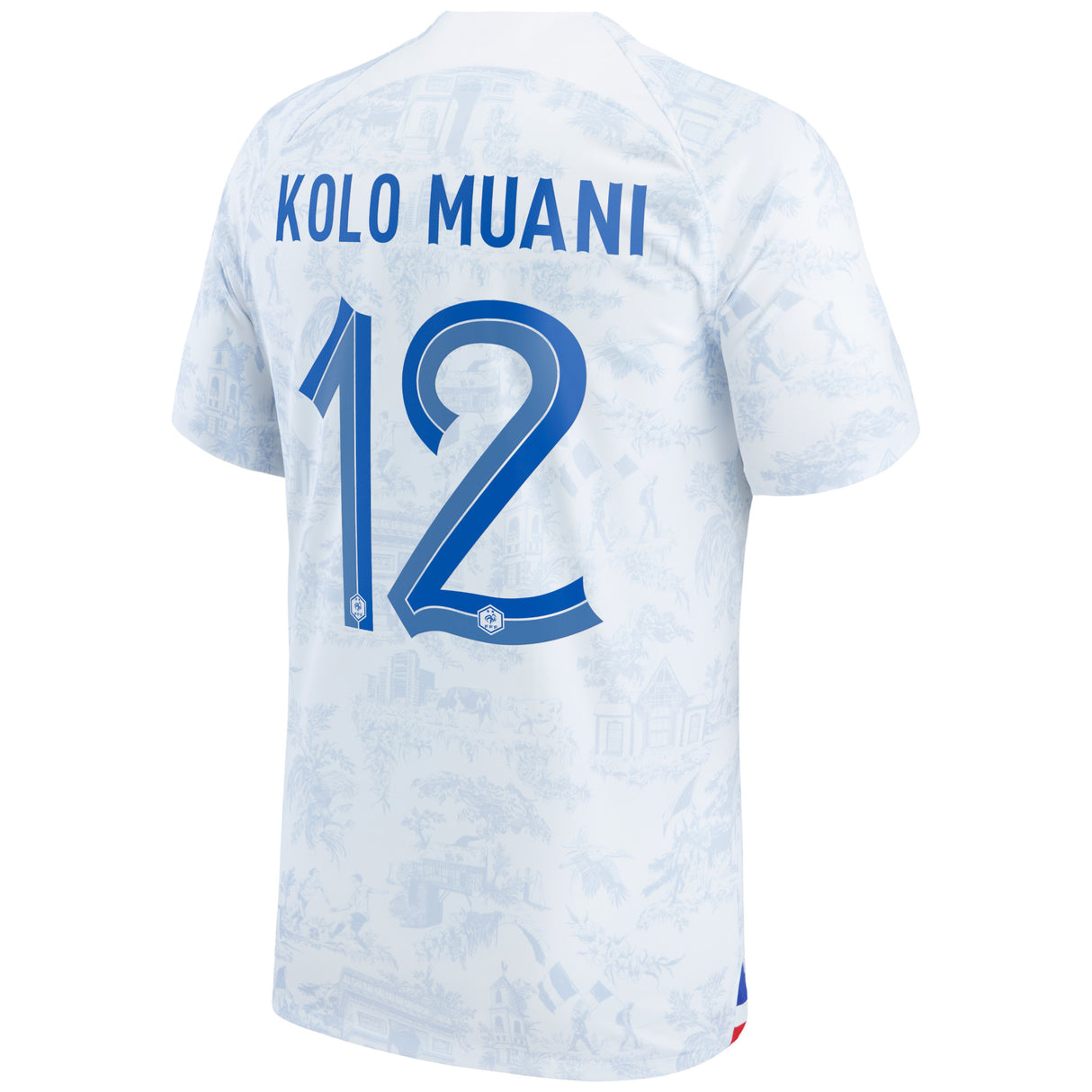 France Away Stadium Shirt 2022 - Kids - Randal Kolo Muani 12 - Kit Captain