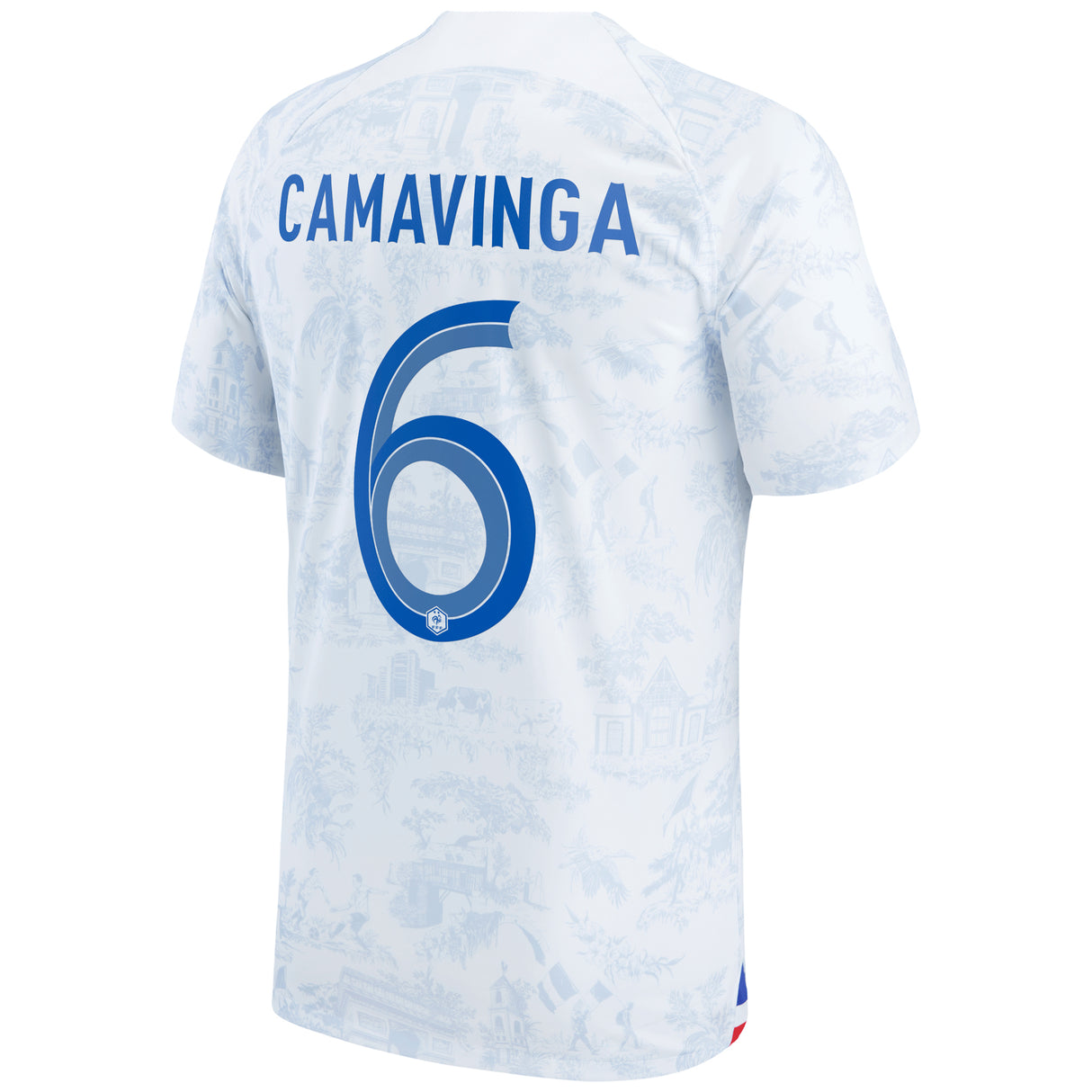 France Away Stadium Shirt 2022 - Kids with Camavinga 6 printing - Kit Captain