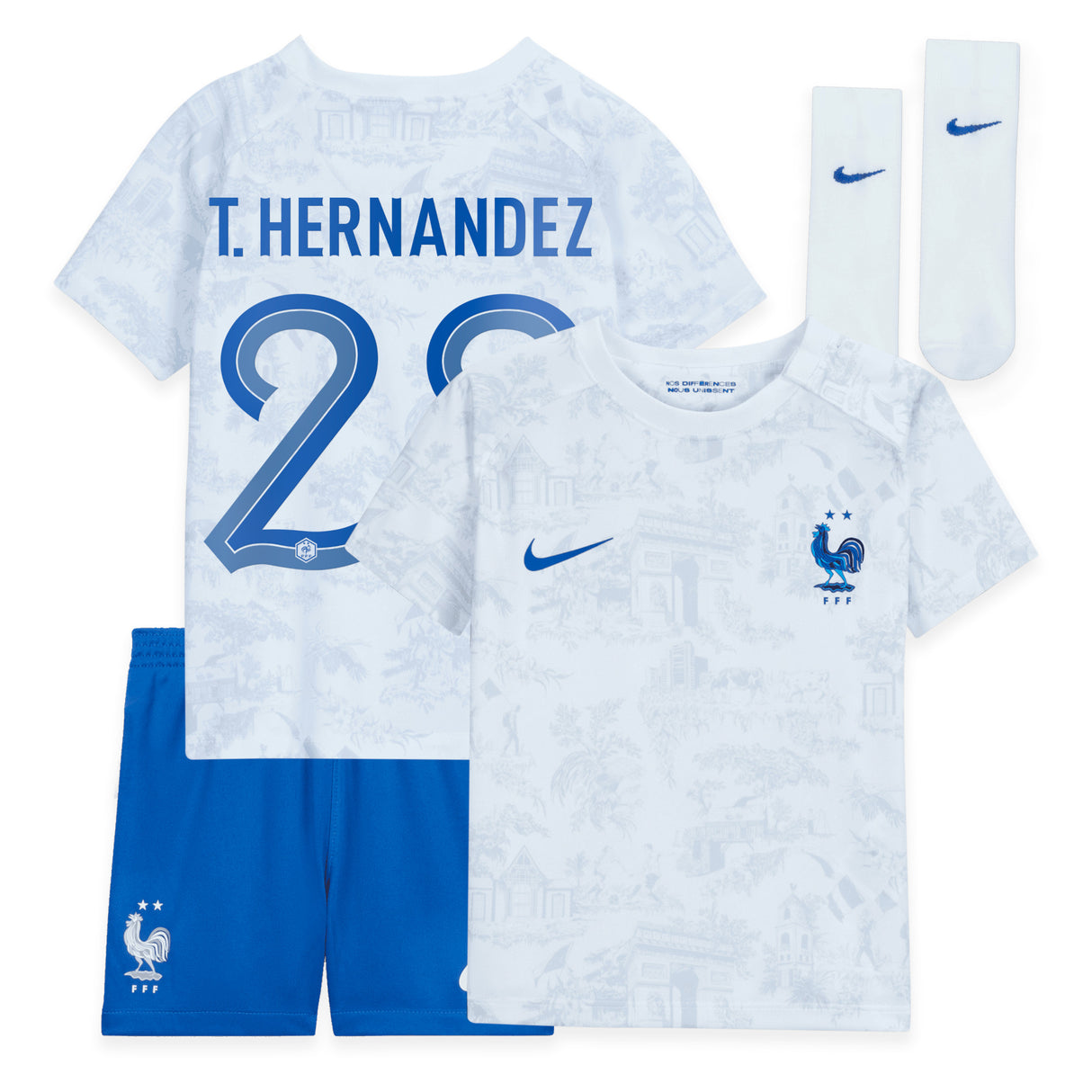 France Away Stadium Kit 2022 - Infants - Theo Hernández 22 - Kit Captain