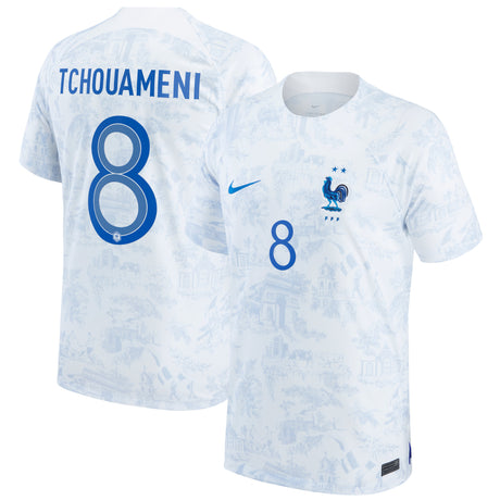 France Away Stadium Shirt 2022 - Kids - Aurélien Tchouameni 8 - Kit Captain