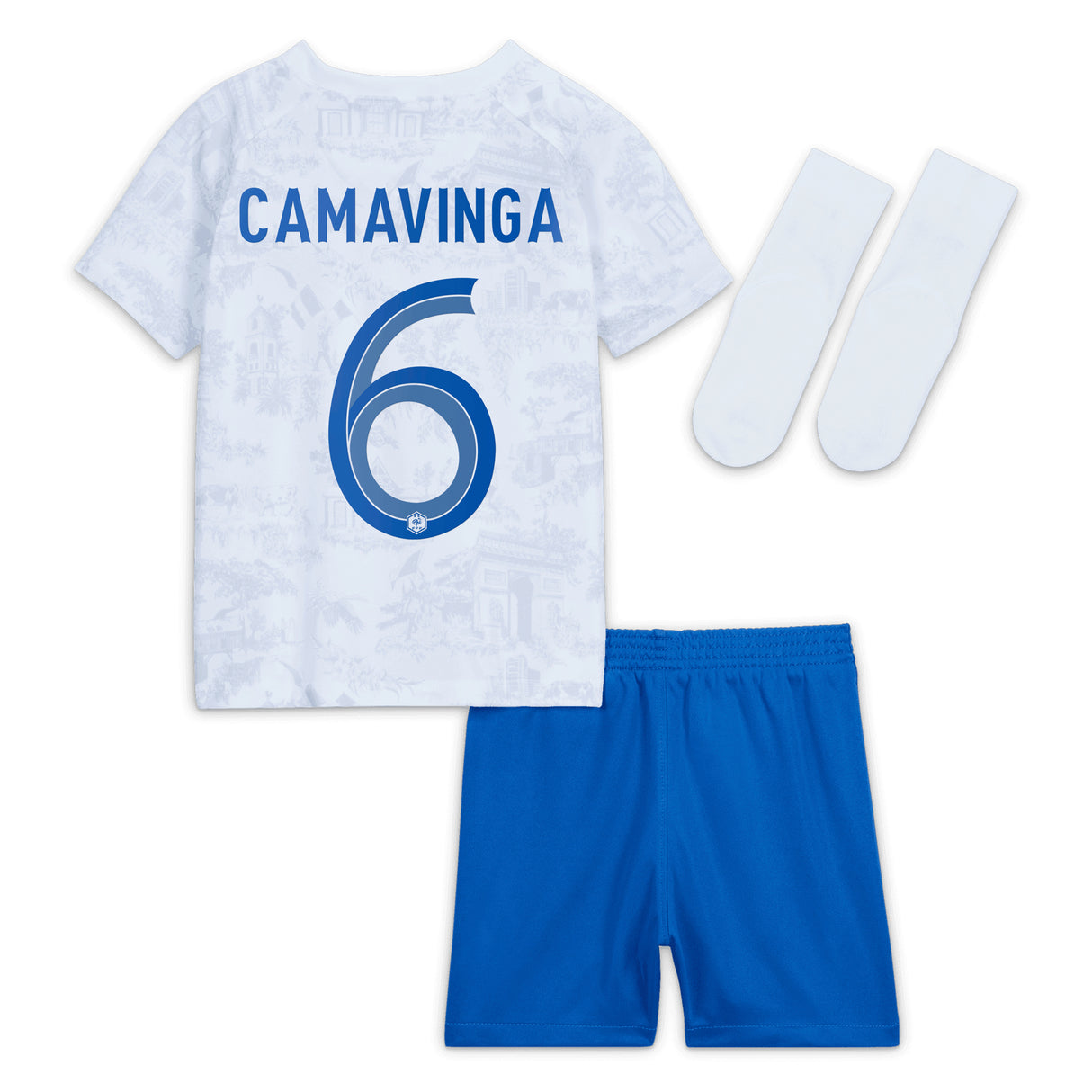 France Away Stadium Kit 2022 - Infant with Camavinga 6 printing - Kit Captain