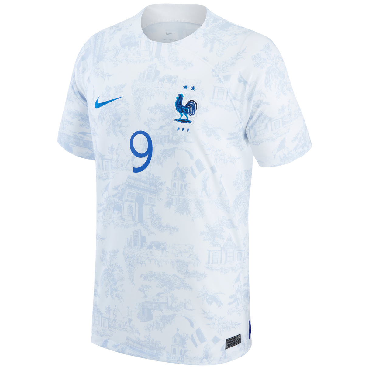 France Away Stadium Shirt 2022 - Olivier Giroud 9 - Kit Captain