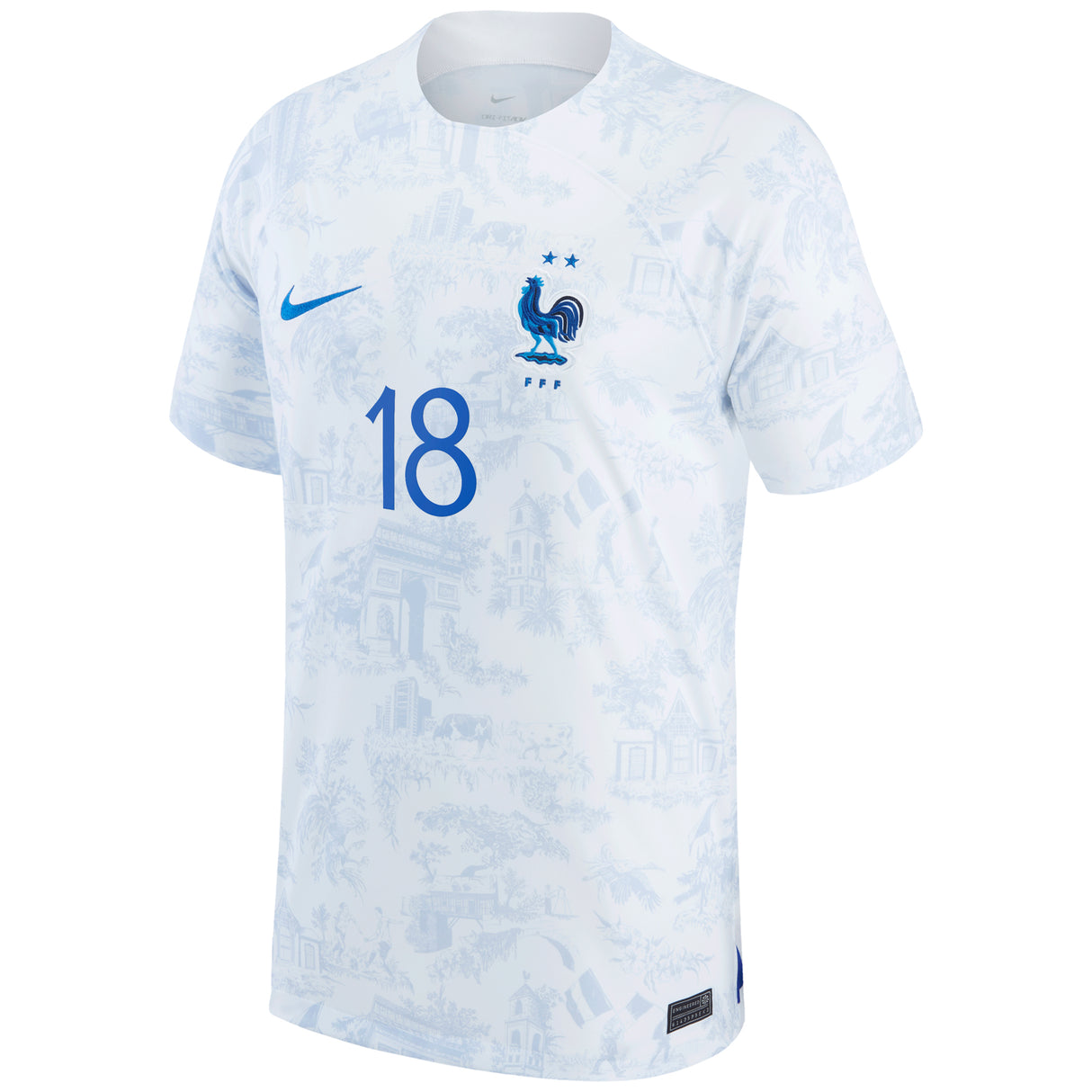 France Away Stadium Shirt 2022 with Fofana 18 printing - Kit Captain