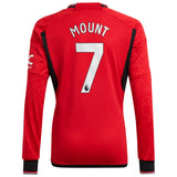 Manchester United EPL adidas Home Shirt 2023-24 - Long Sleeve - with Mount 7 printing - Kit Captain