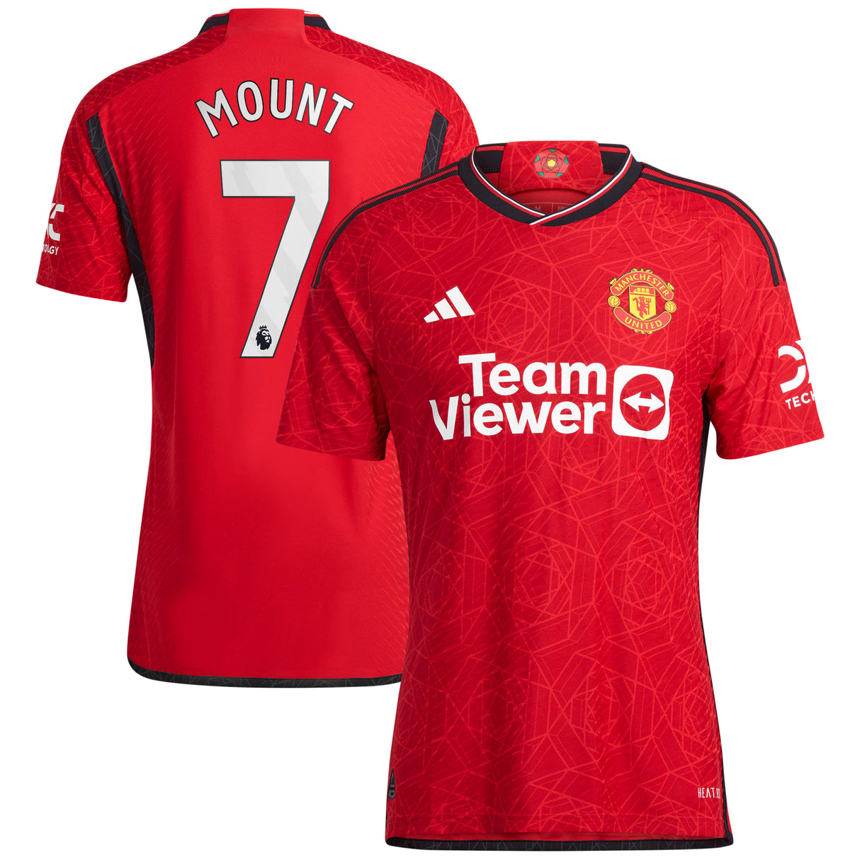 Manchester United EPL adidas Home Authentic Shirt 2023-24 - with Mount 7  printing - Kit Captain