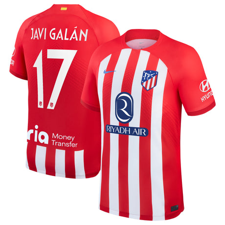 Atlético de Madrid Metropolitano Nike Home Stadium Shirt 2023-24 with Javi Galán 17 printing - Kit Captain