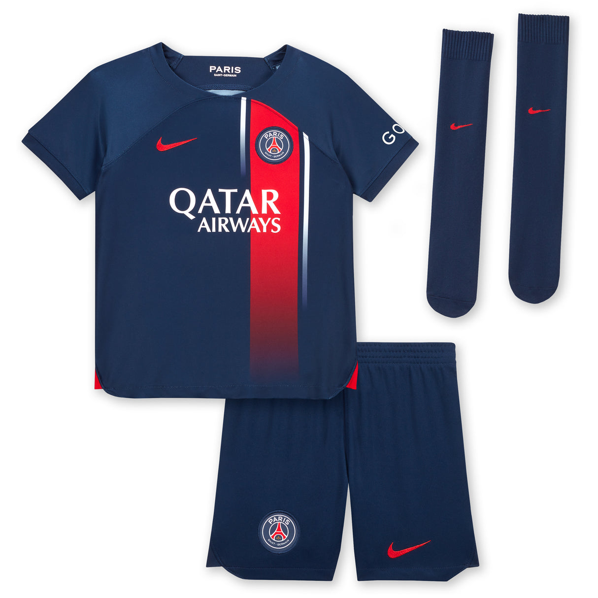 Paris Saint-Germain Nike Home Stadium Kit 2023-24 - Little Kids with M.Asensio 11 printing - Kit Captain