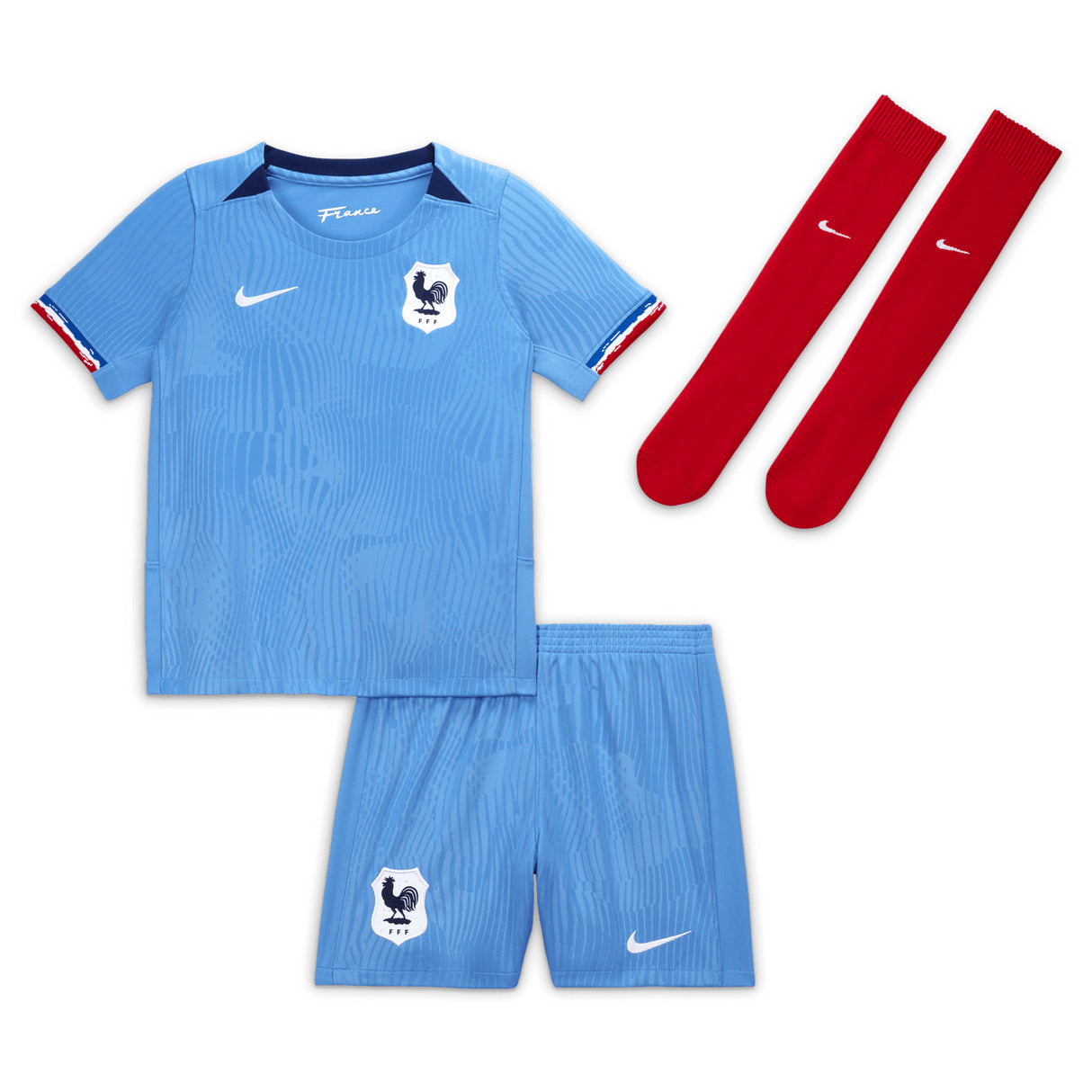 France Women Nike Home Stadium Kit 2023-24 - Little Kids with Renard 3 printing - Kit Captain