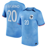 France Women Nike Home Stadium Shirt 2023-24 - Mens with E.Cascarino 20 printing - Kit Captain