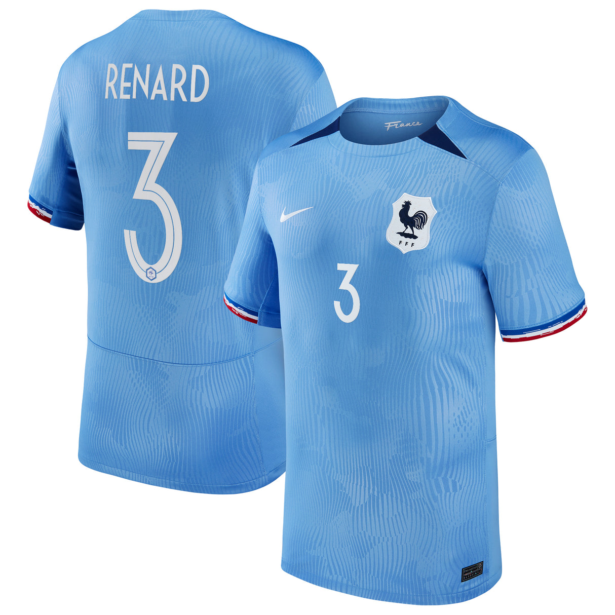 France Women Nike Home Stadium Shirt 2023-24 - Mens with Renard 3 printing - Kit Captain