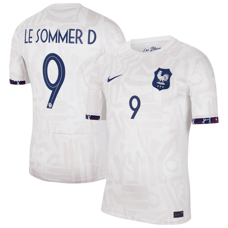 France Women Nike Away Stadium Shirt 2023-24 - Mens with Le Sommer D 9 printing - Kit Captain