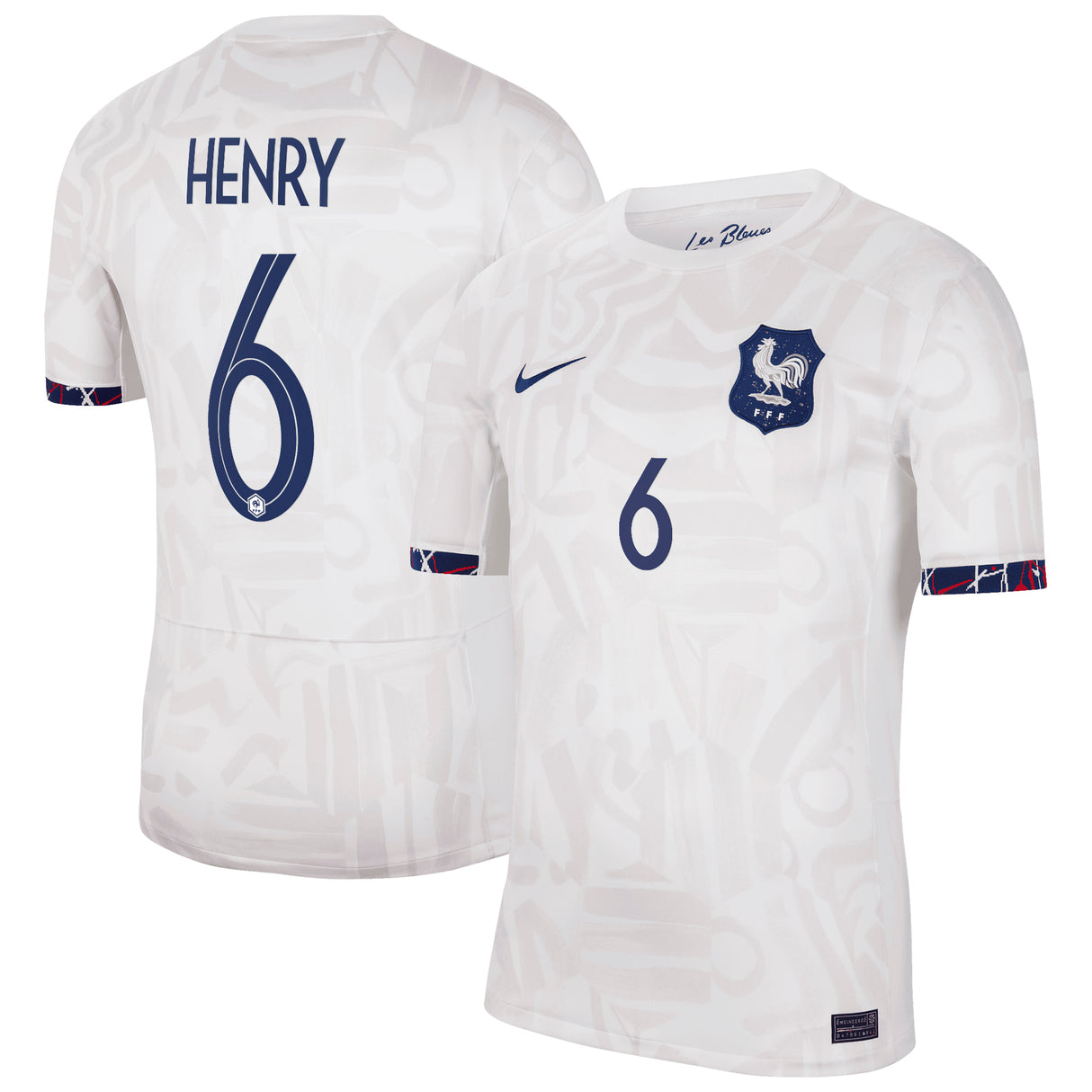 France Women Nike Away Stadium Shirt 2023-24 - Mens with Henry 6 printing - Kit Captain