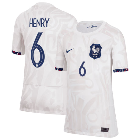 France Women Nike Away Stadium Shirt 2023-24 - Kids with Henry 6 printing - Kit Captain