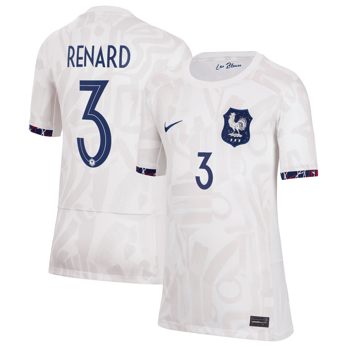 France Women Nike Away Stadium Shirt 2023-24 - Kids with Renard 3 printing - Kit Captain