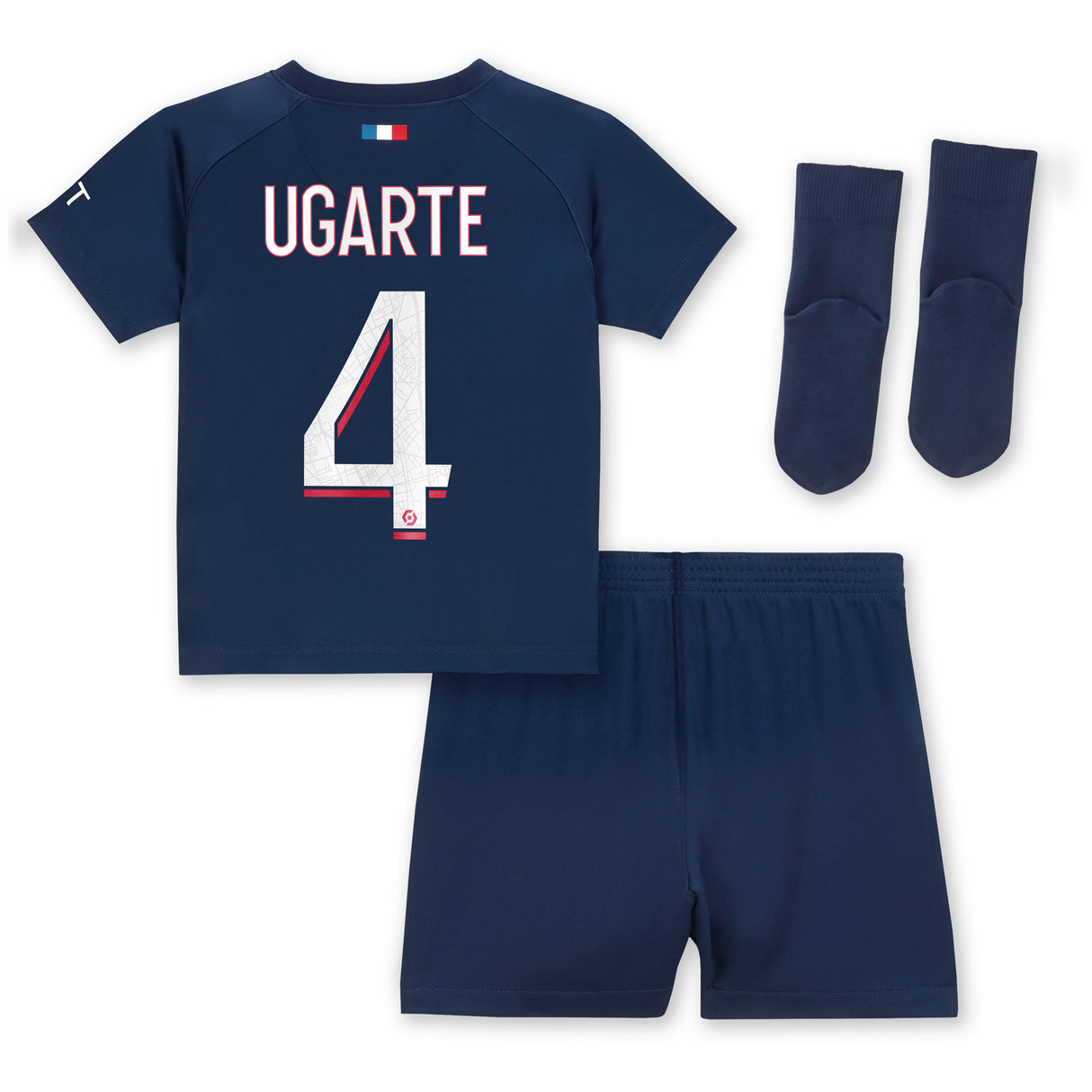 Paris Saint-Germain Nike Home Stadium Kit 2023-24 - Infant with Ugarte 4 printing - Kit Captain