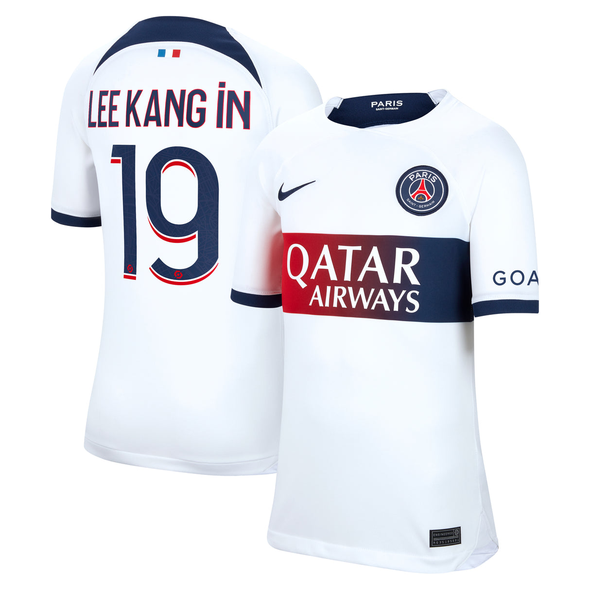 Paris Saint-Germain Nike Away Stadium Shirt 2023-24 - Kids with Lee Kang In 19 printing - Kit Captain