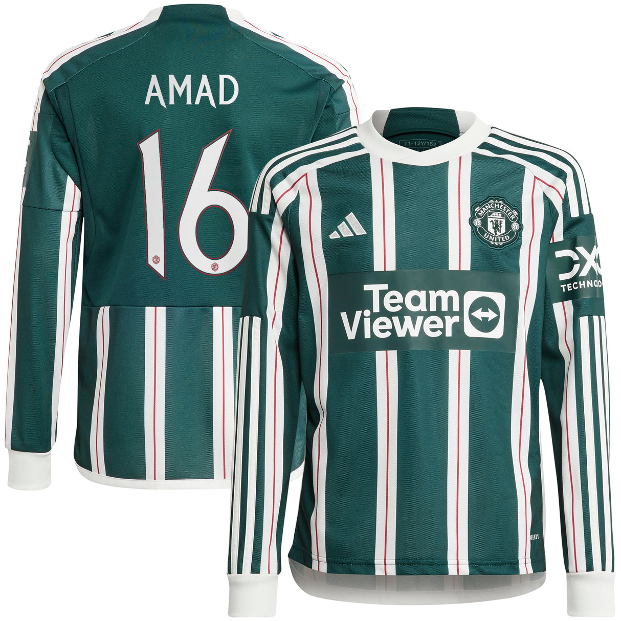 Manchester United Cup Away Shirt 2023-24 - Kids - Long Sleeve with Amad 16 printing - Kit Captain