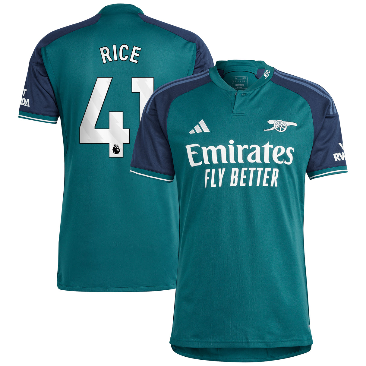 Arsenal adidas Third Shirt 2023-24 with Rice 41 printing - Kit Captain