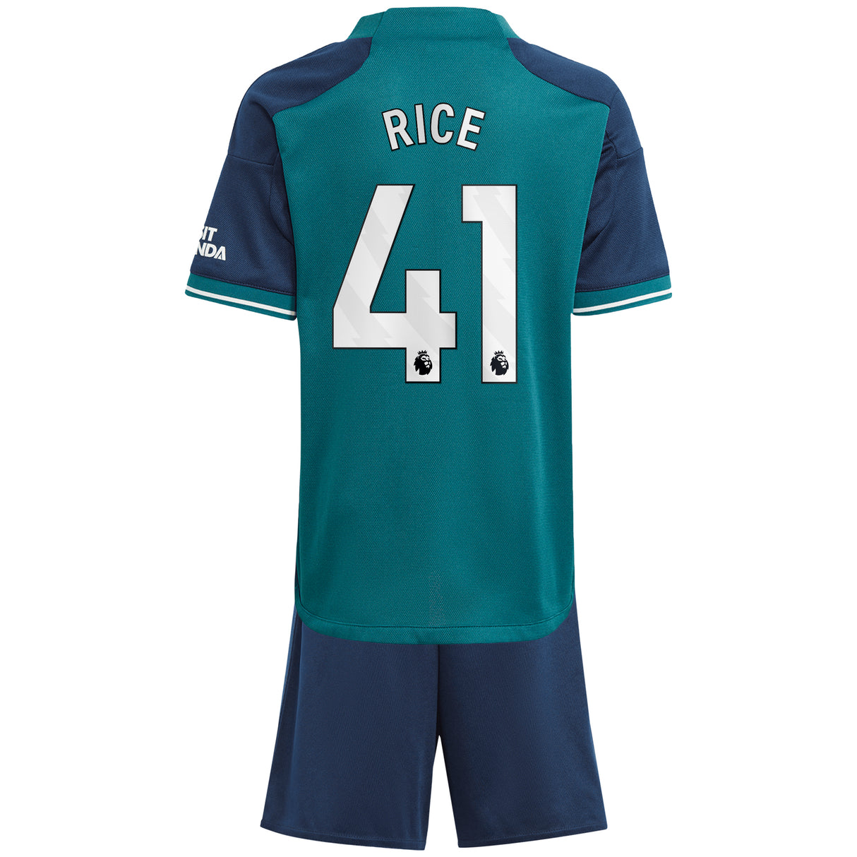 Arsenal adidas Third Minikit 2023-24 with Rice 41 printing - Kit Captain