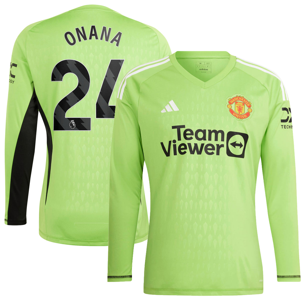 Manchester United EPL adidas Home Goalkeeper Shirt 2023-24 - Long Sleeve with Onana 24 printing - Kit Captain