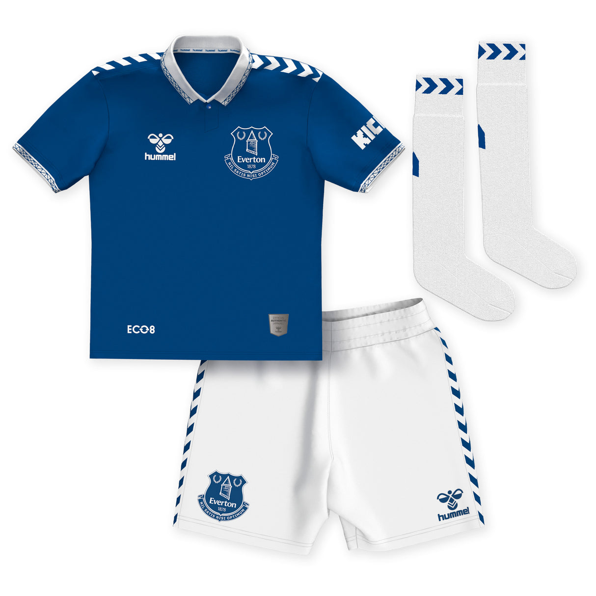 Everton Hummel Home Infant Kit 2023-24 with Danjuma 10 printing - Kit Captain