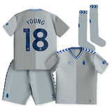 Everton Hummel Third Infant Kit 2023-24 with Young 18 printing - Kit Captain