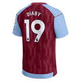 Aston Villa Castore Home Shirt 2023-24 with Diaby 19 printing - Kit Captain