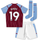 Aston Villa Castore Home Infant Kit 2023-24 with Diaby 19 printing - Kit Captain