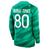 Paris Saint-Germain Nike Goalkeeper Long Sleeve Stadium Shirt 2023-24 - Kids with Arnau Tenas 80 printing - Kit Captain