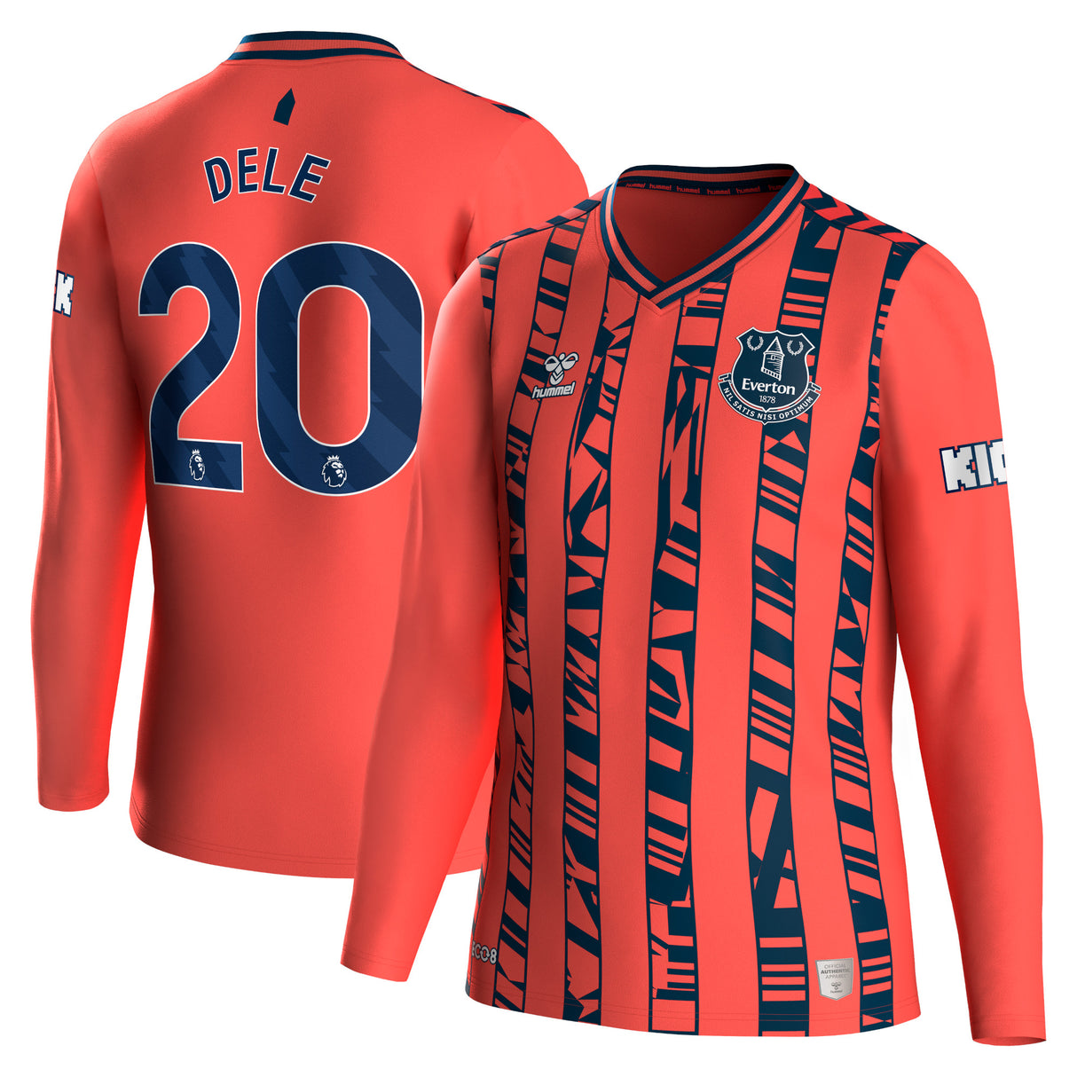 Everton Hummel Away Shirt 2023-24 - Long Sleeve - Kids with Dele 20 printing - Kit Captain