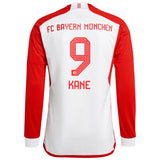 FC Bayern adidas Home Shirt 2023-24 - Long Sleeve - Harry Kane 9 - Kit Captain