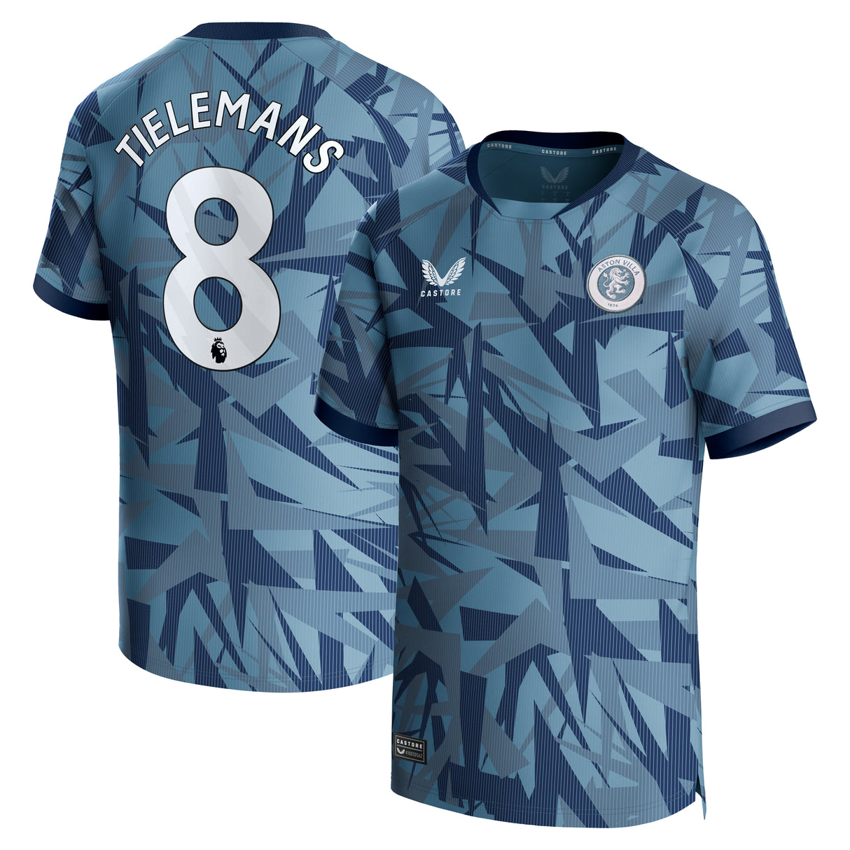 Aston Villa Third Shirt 2023-24 - Kids with Tielemans 8 printing - Kit Captain