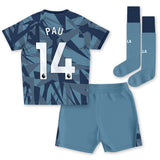 Aston Villa Third Infant Kit 2023-24 with Pau 14 printing - Kit Captain