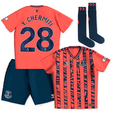 Everton Hummel Away Infant Kit 2023-24 with Y. Chermiti 28 printing - Kit Captain