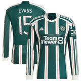 Manchester United Cup adidas Away Shirt 2023-24 - Long Sleeve - With Evans 15 Printing - Kit Captain