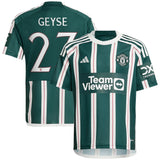 Manchester United Cup adidas Away Shirt 2023-24 - Kids - With Geyse 23 Printing - Kit Captain