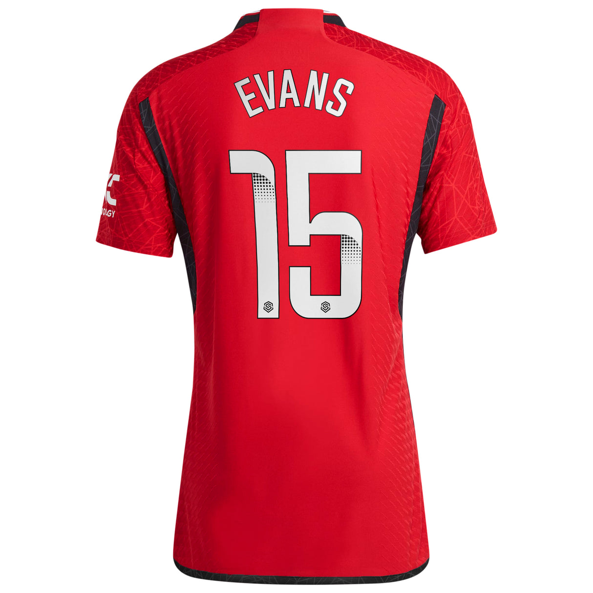 Manchester United WSL adidas Home Authentic Shirt 2023-24 - With Evans 15 Printing - Kit Captain