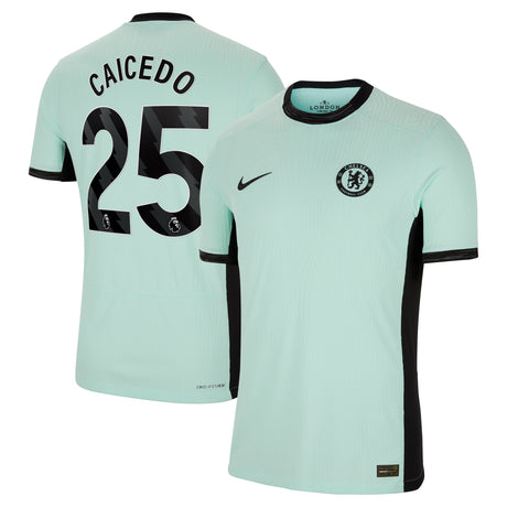 Chelsea Third Vapor Match Shirt 2023-24 with Caicedo 25 printing - Kit Captain