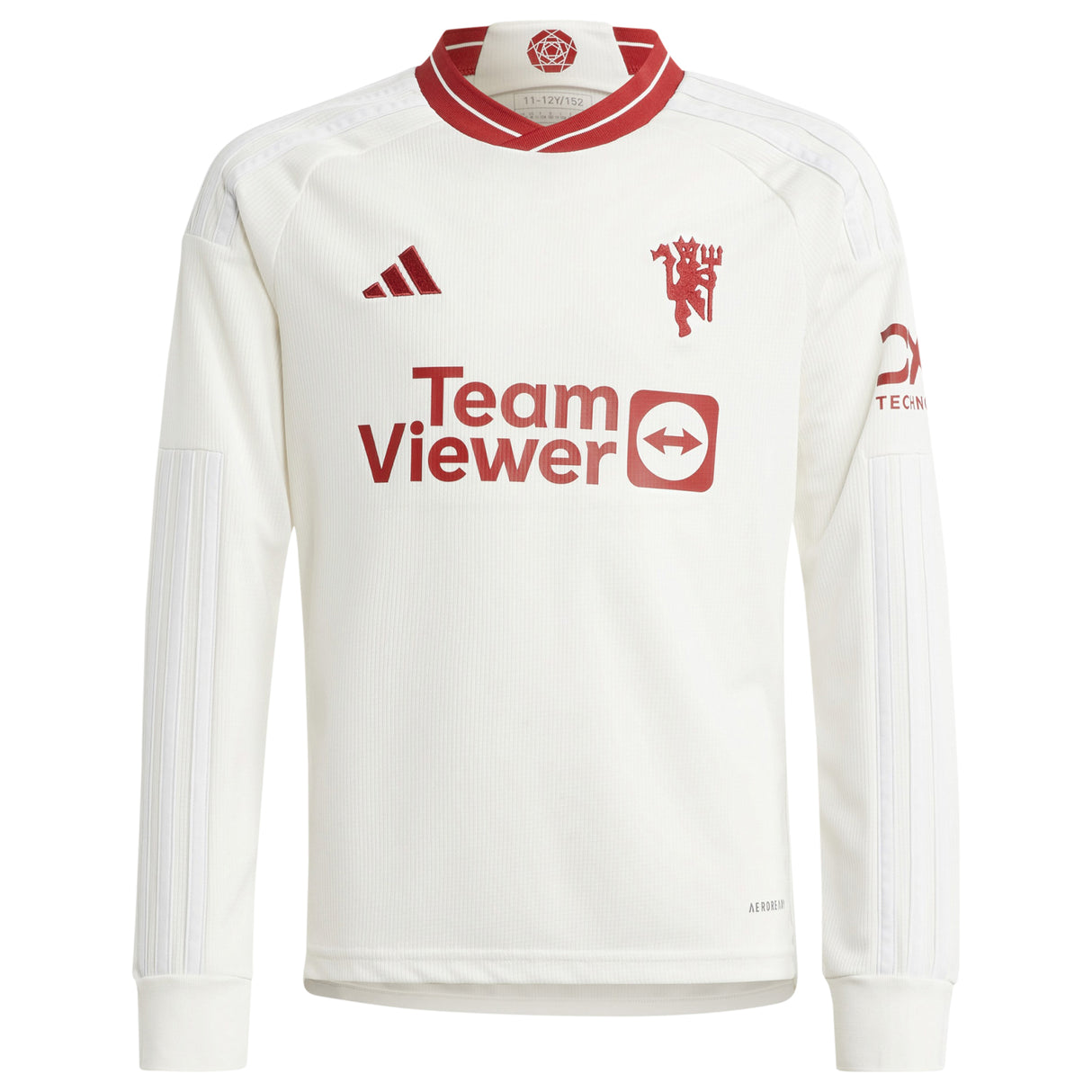 Manchester United WSL adidas Third Shirt 2023-24 - Kids - Long Sleeve - With Evans 15 Printing - Kit Captain