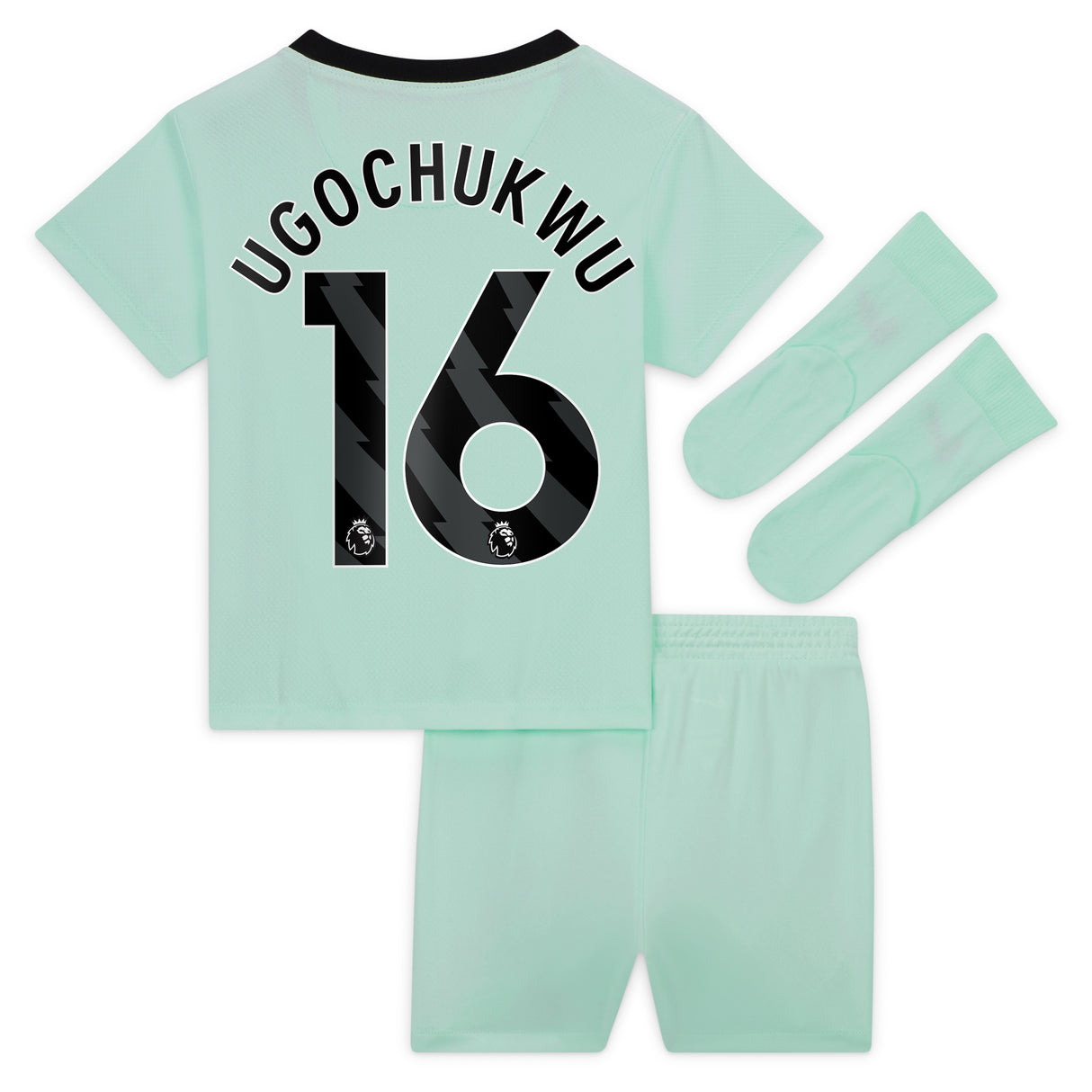 Chelsea Third Stadium Kit 2023-24 - Infants with Ugochukwu 16 printing - Kit Captain