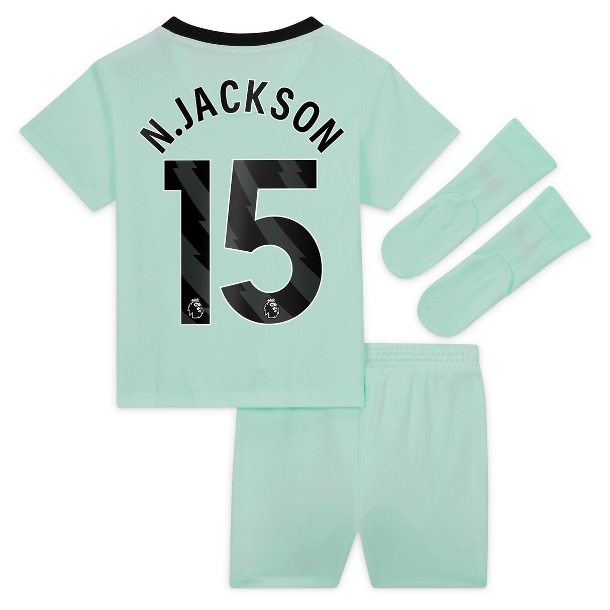 Chelsea Third Stadium Kit 2023-24 - Infants with N.Jackson 15 printing - Kit Captain