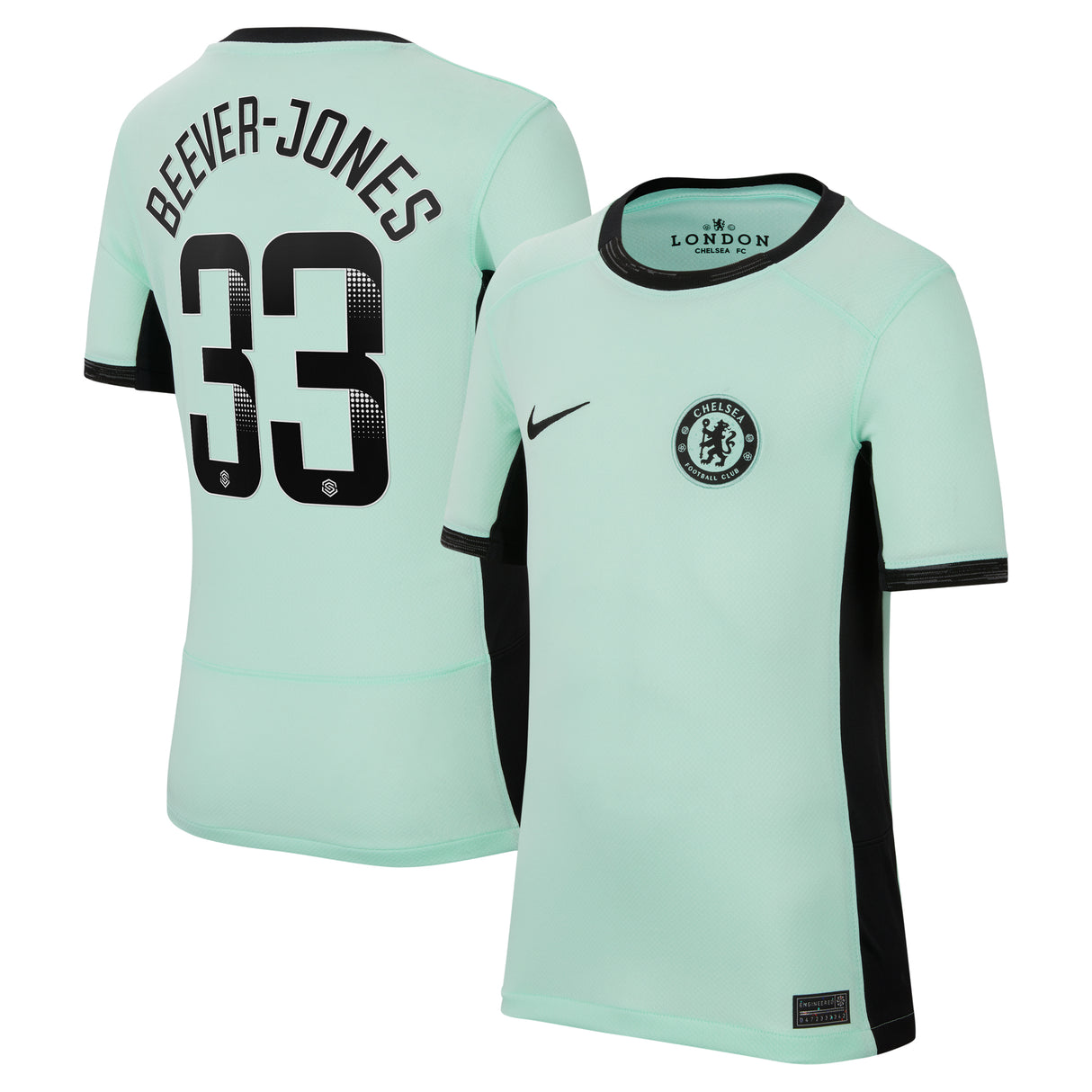 Chelsea WSL Third Stadium Shirt 2023-24 - Kids with Beever-Jones 33 printing - Kit Captain