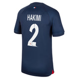 PSG Home Stadium Shirt 2023-24 with Champions League printing Hakimi 2 - Kit Captain