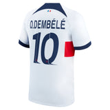 Paris Saint-Germain Nike Away Stadium Shirt 2023-24 with Champions League printing O.Dembélé 10 - Kit Captain